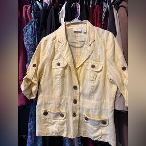 Chico's Yellow Button-Up Jacket size 2.